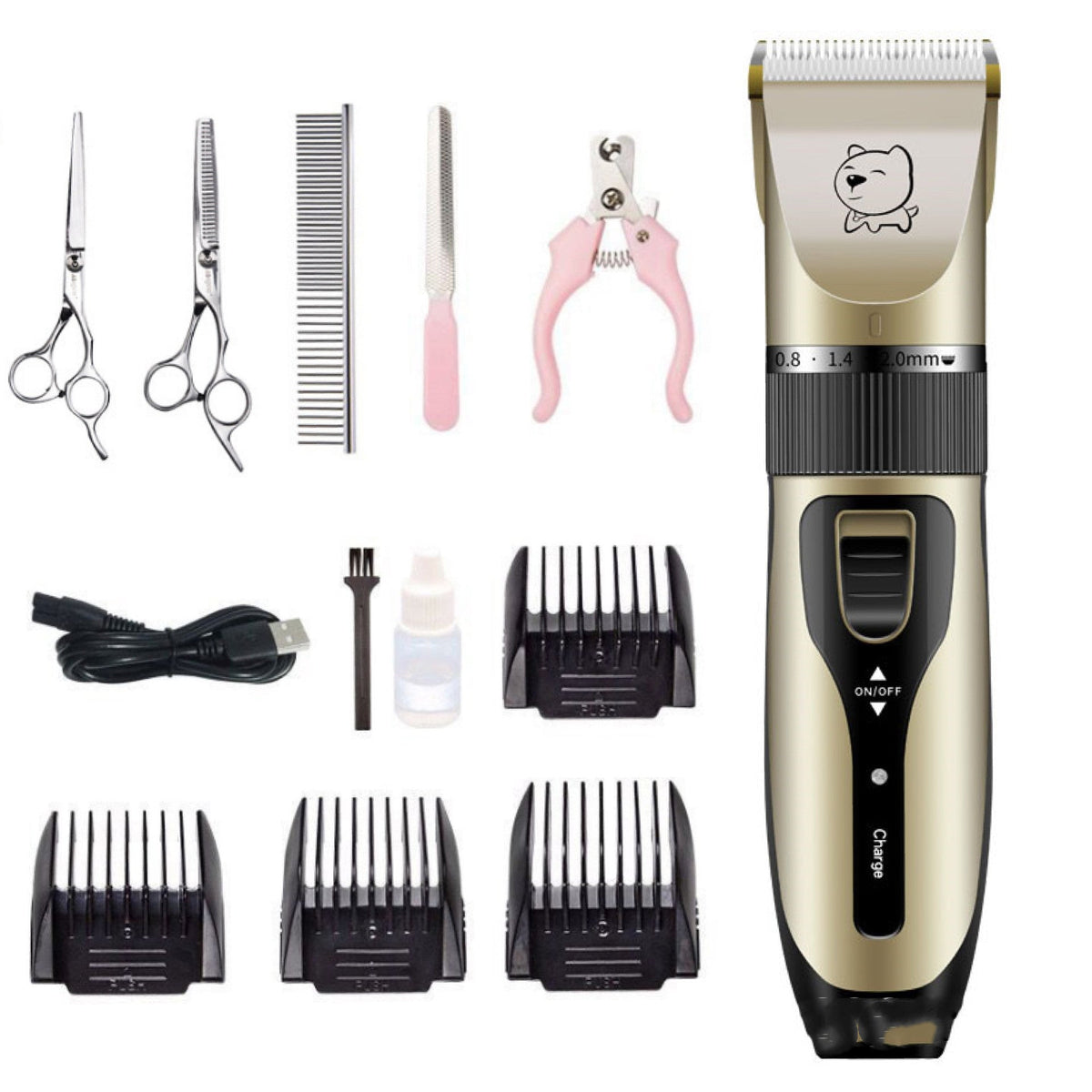 Professional Rechargeable Pet Grooming Clippers for Dogs & Cats