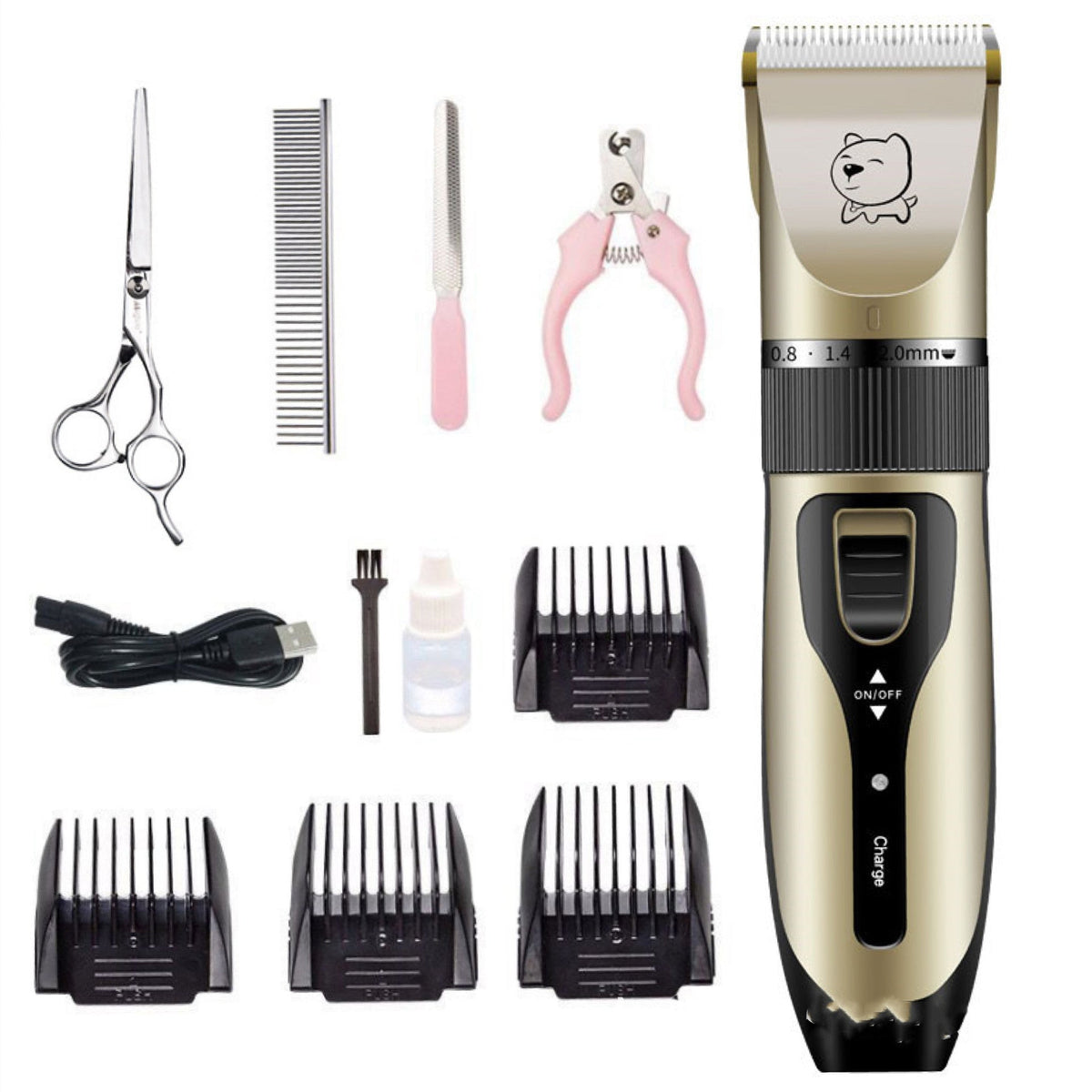 Professional Rechargeable Pet Grooming Clippers for Dogs & Cats