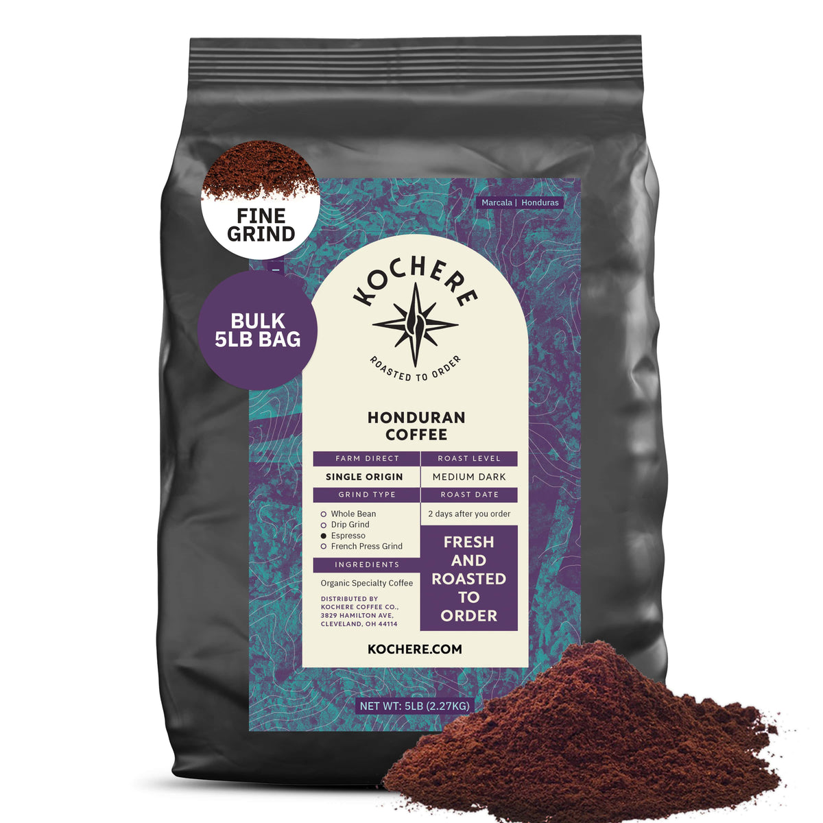 Kochere Coffee Honduran Marcala Organic Medium-Dark Roast - Caramel, Spice, Brown Sugar Notes